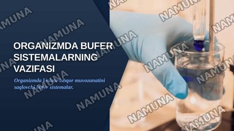 Organizmda bufer sistemalarning vazifasi. — zamonaviy taqdimot