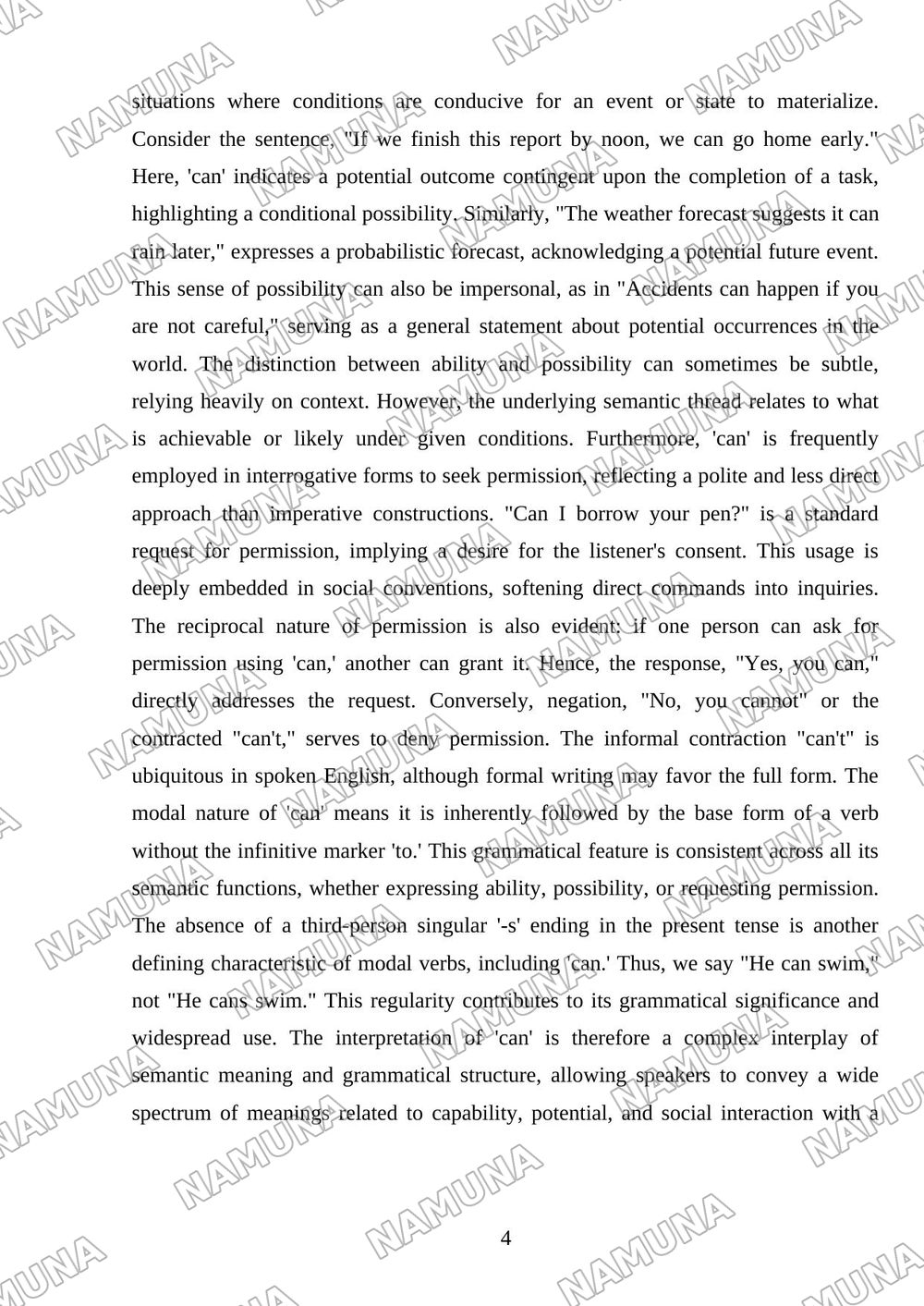 Grammar: Modal verbs: Can, Offers, Requests, and Permission. — mustaqil ish, 4-varaq