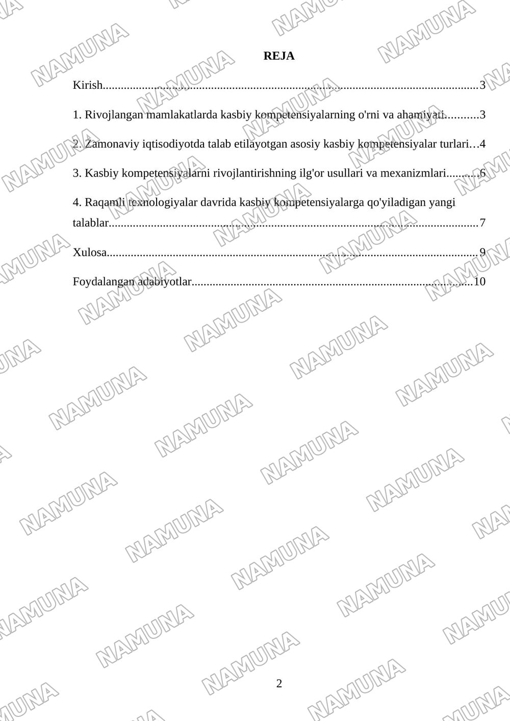 Rivojlangan mamlakatlar tajribasida kasbiy kompetensiyalarga qo'yiladigan talablar — referat, 2-varaq