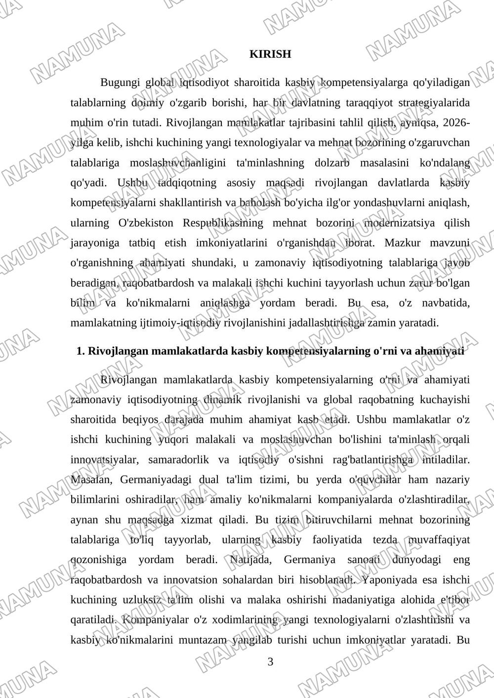 Rivojlangan mamlakatlar tajribasida kasbiy kompetensiyalarga qo'yiladigan talablar — referat, 3-varaq
