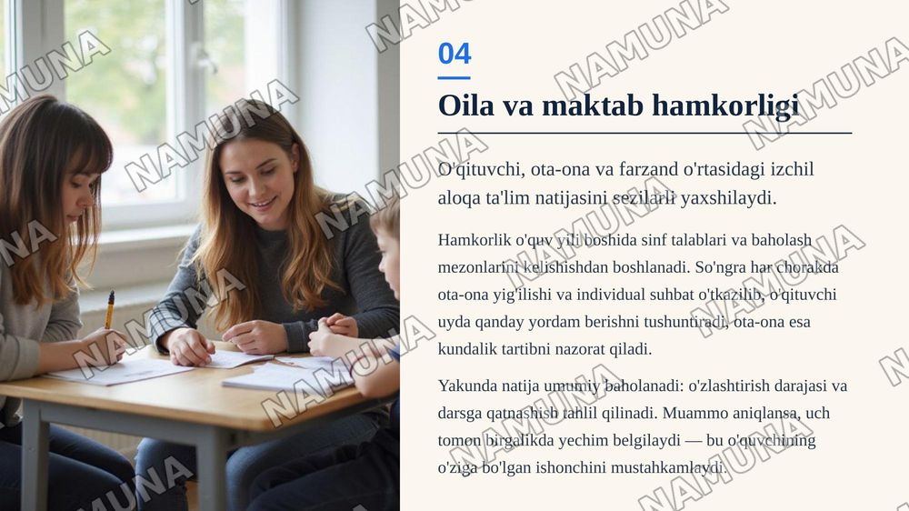 Oila va taʼlim — zamonaviy taqdimot, 5-slayd
