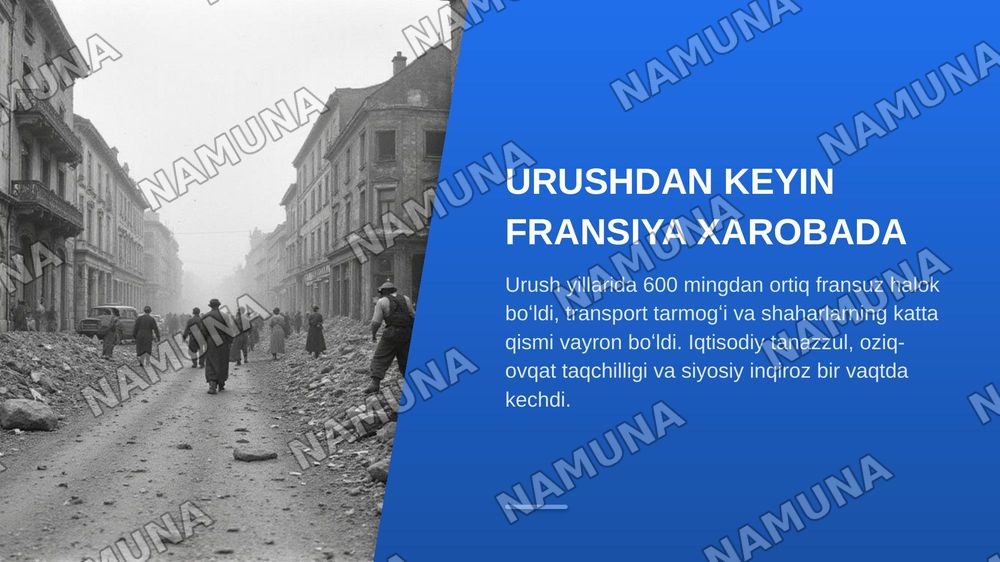 Ikkinchi jahon urushidan soʻng Fransiya — zamonaviy taqdimot, 3-slayd