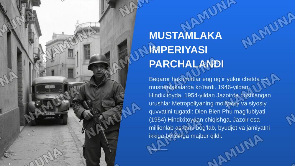 Ikkinchi jahon urushidan soʻng Fransiya — zamonaviy taqdimot, 7-slayd