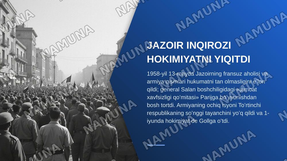 Ikkinchi jahon urushidan soʻng Fransiya — zamonaviy taqdimot, 8-slayd
