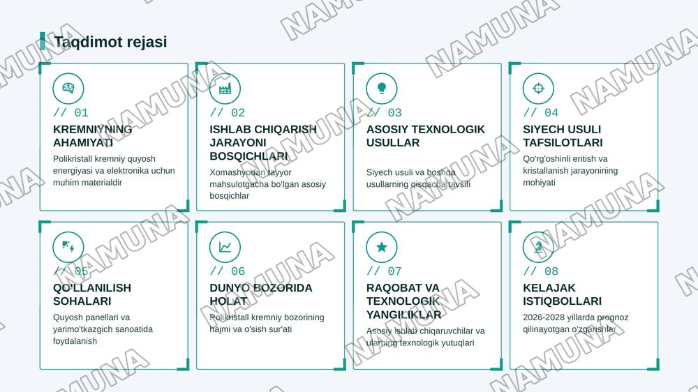 Polikristall kremniyni ishlab chiqarish texnologiyasi — zamonaviy taqdimot, 2-slayd