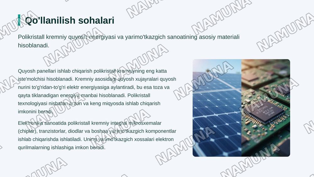 Polikristall kremniyni ishlab chiqarish texnologiyasi — zamonaviy taqdimot, 8-slayd