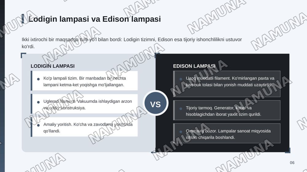 A. Lodigin olimning avtobiografiyasi va yaratgan qonunlari va qurilmalari — zamonaviy taqdimot, 7-slayd