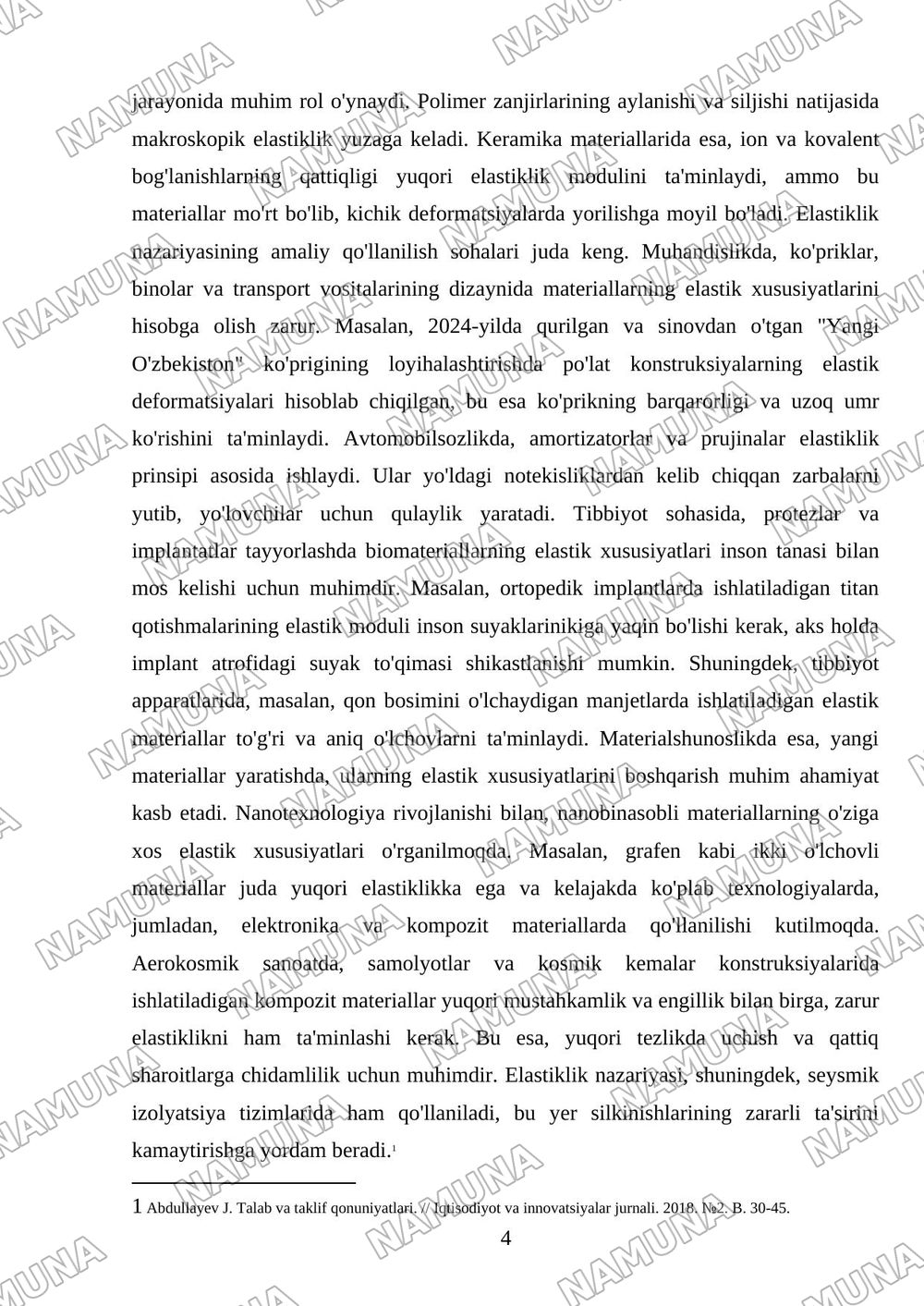 Elastiklik nazaryasining amalda qollanilishi — mustaqil ish, 4-varaq