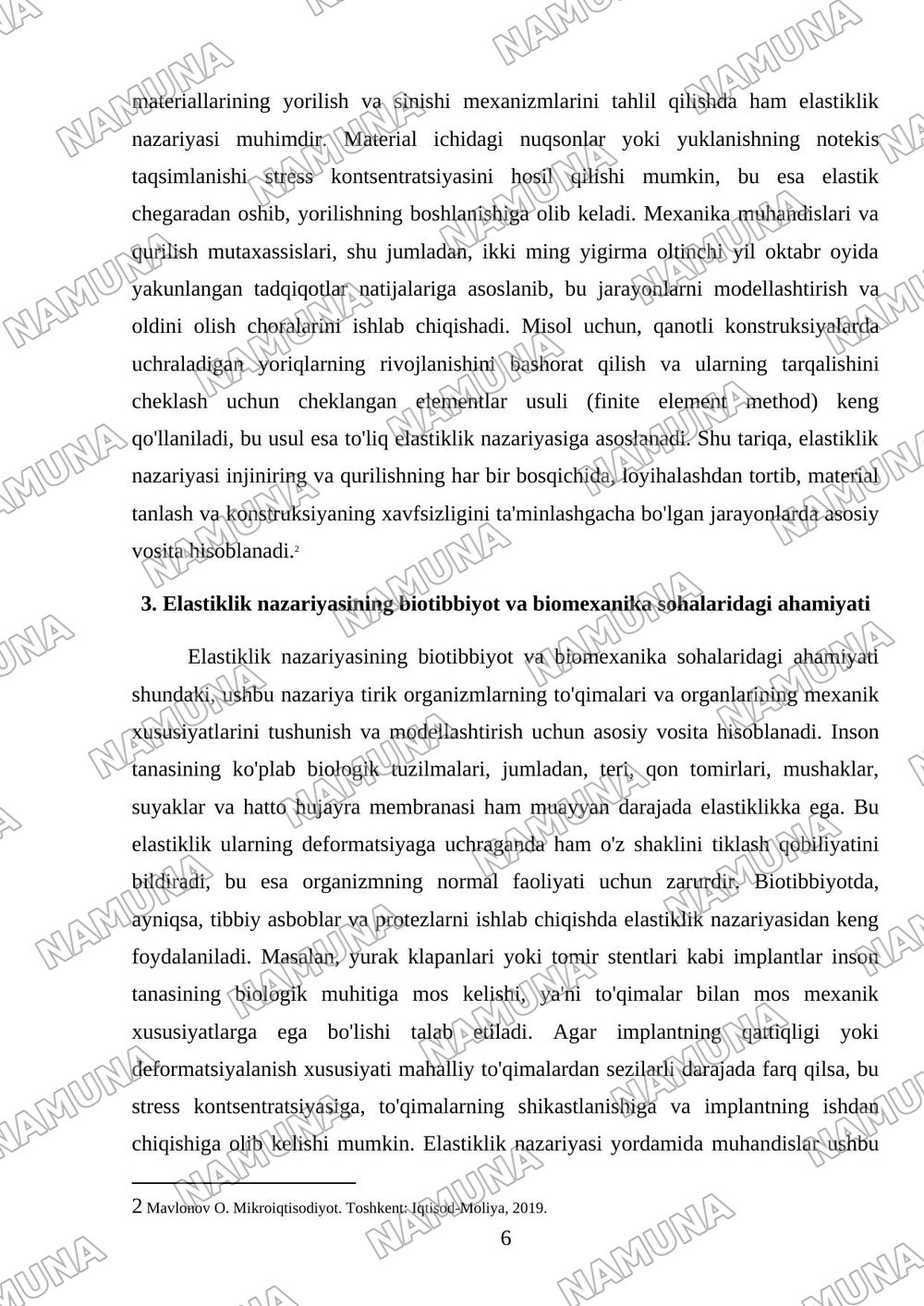 Elastiklik nazaryasining amalda qollanilishi — mustaqil ish, 6-varaq