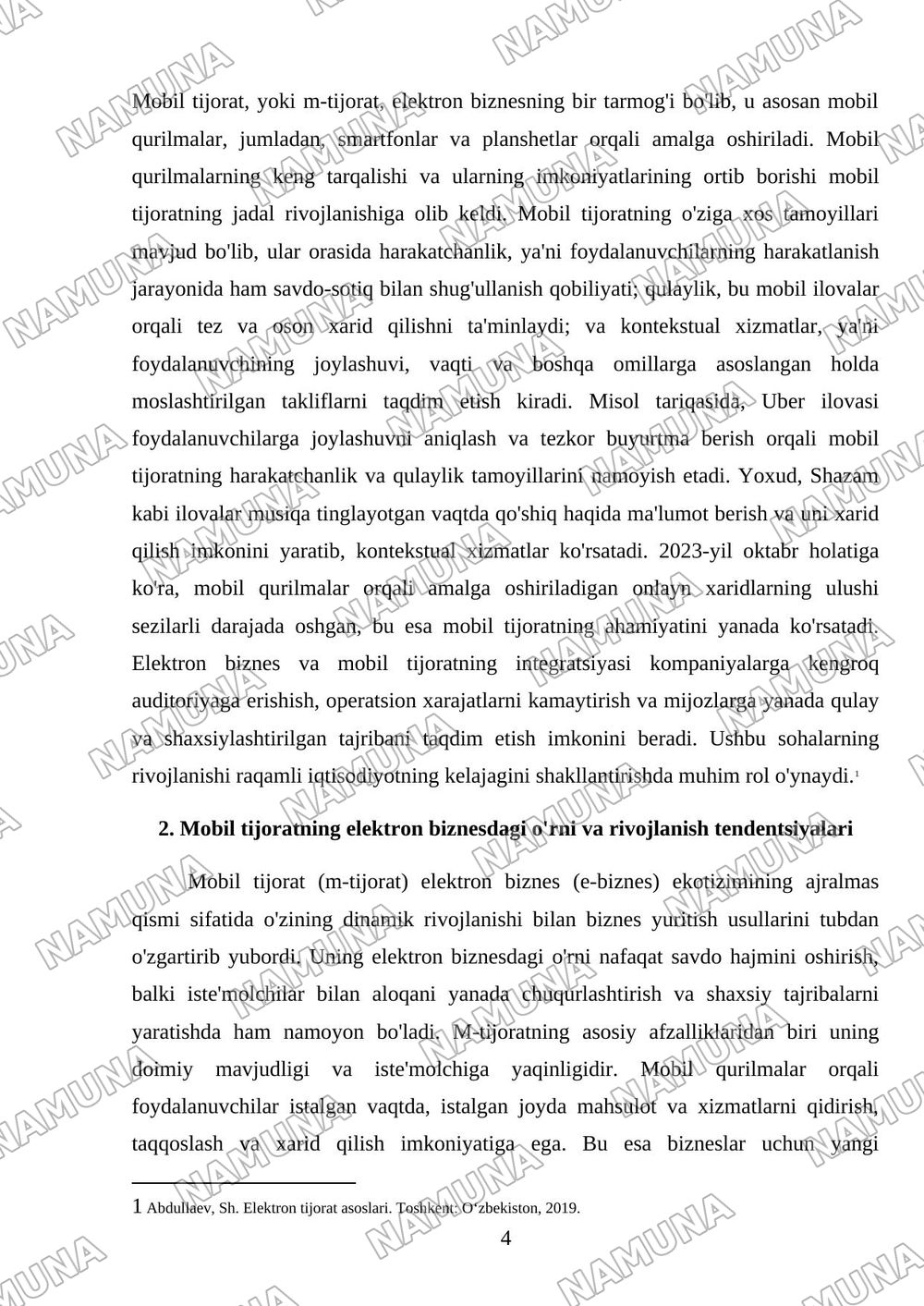 elektron biznes va mobil tijorat — mustaqil ish, 4-varaq