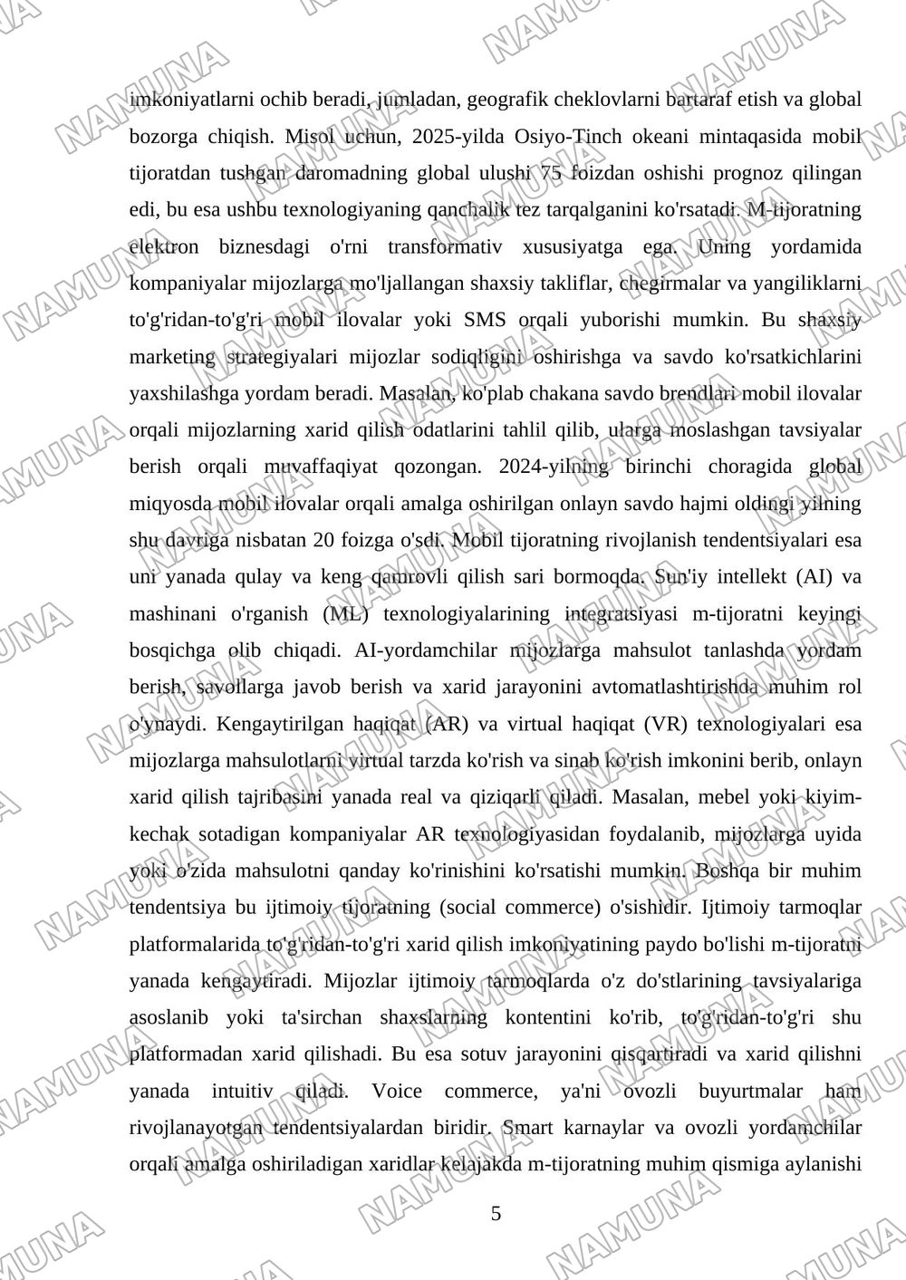 elektron biznes va mobil tijorat — mustaqil ish, 5-varaq