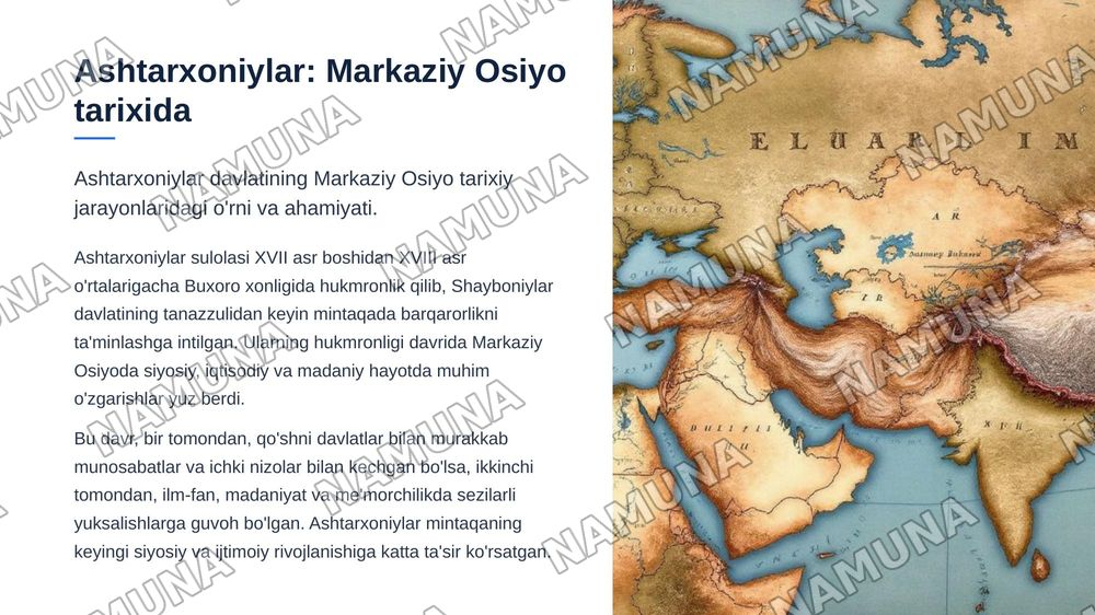 ASHTARXONIYLAR HUKMRONLIGI — zamonaviy taqdimot, 3-slayd