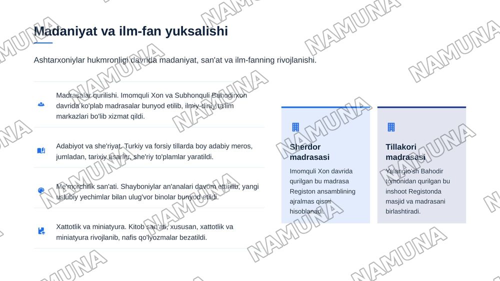 ASHTARXONIYLAR HUKMRONLIGI — zamonaviy taqdimot, 7-slayd