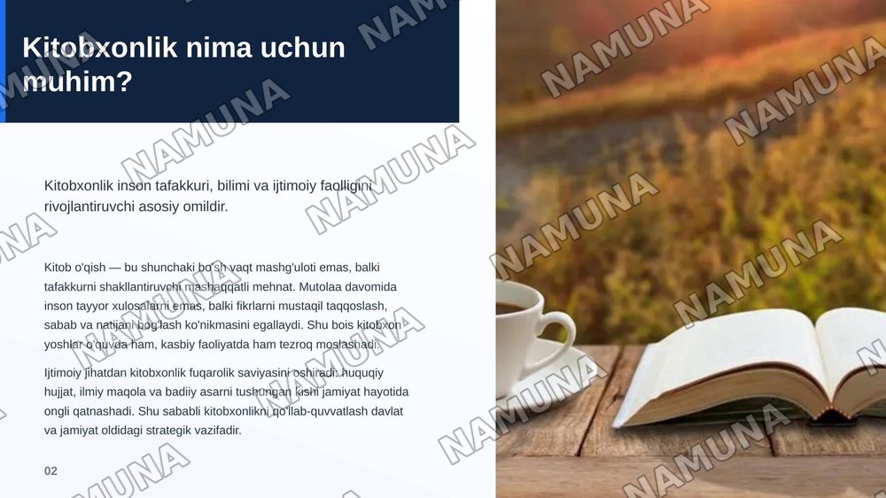 Kitobxonlikning kamayishi
Yechim: kitobxonlik klublari, o‘qish musobaqalari va kitob muhokamalarini tashkil etish. — zamonaviy taqdimot, 3-slayd