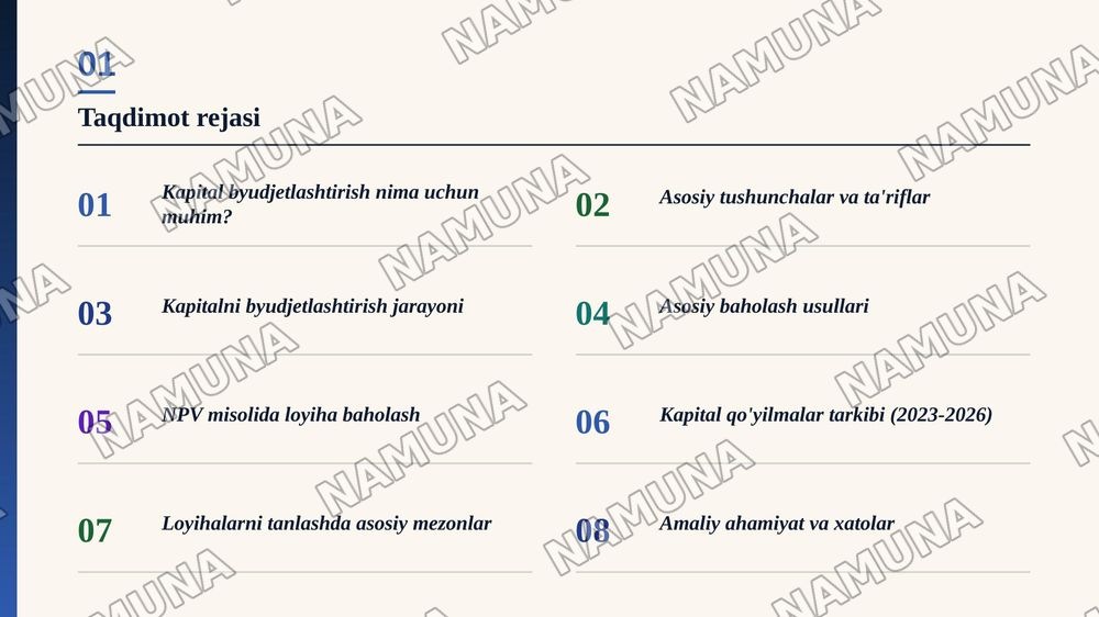 Korporativ moliyada kapitalni byudjetlashtirish — zamonaviy taqdimot, 2-slayd