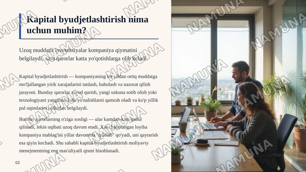 Korporativ moliyada kapitalni byudjetlashtirish — zamonaviy taqdimot, 3-slayd