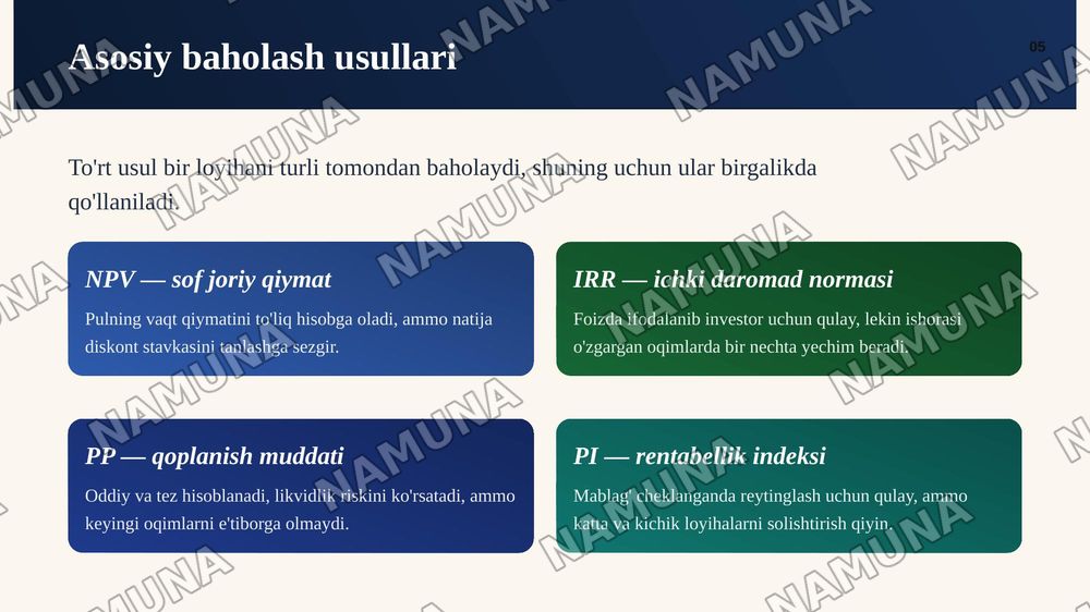 Korporativ moliyada kapitalni byudjetlashtirish — zamonaviy taqdimot, 6-slayd
