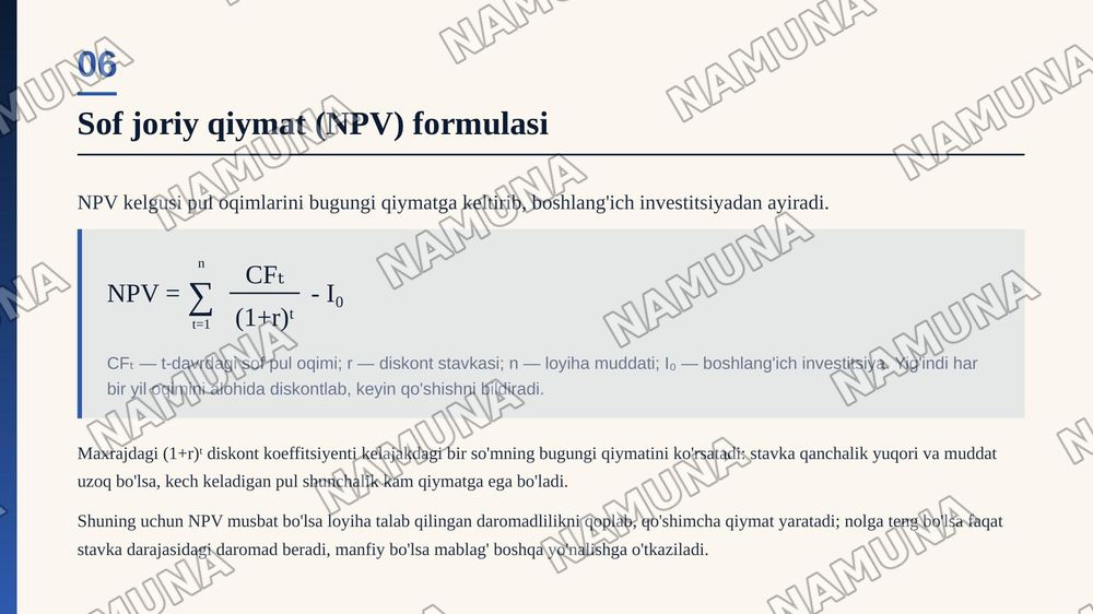 Korporativ moliyada kapitalni byudjetlashtirish — zamonaviy taqdimot, 7-slayd