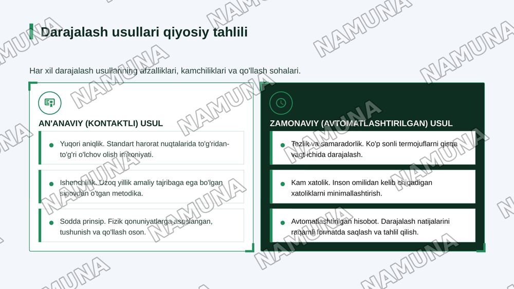 Tibbiyotda termometriya usullari .
Termojuftni darajalash va termometr sifatida qóllashni òrganish — zamonaviy taqdimot, 7-slayd