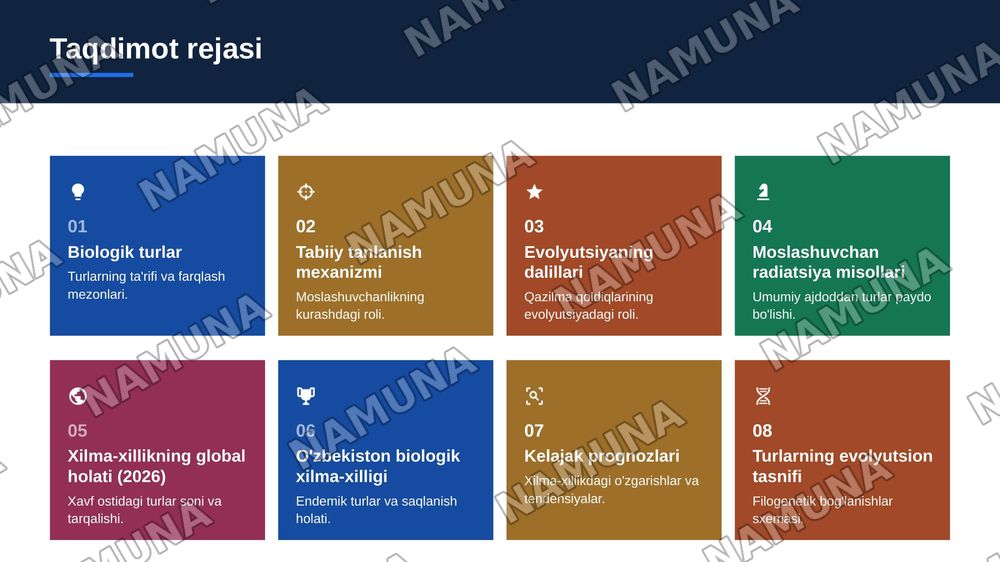 Bialogik turlar va evakyutsion rivojlanish — zamonaviy taqdimot, 2-slayd
