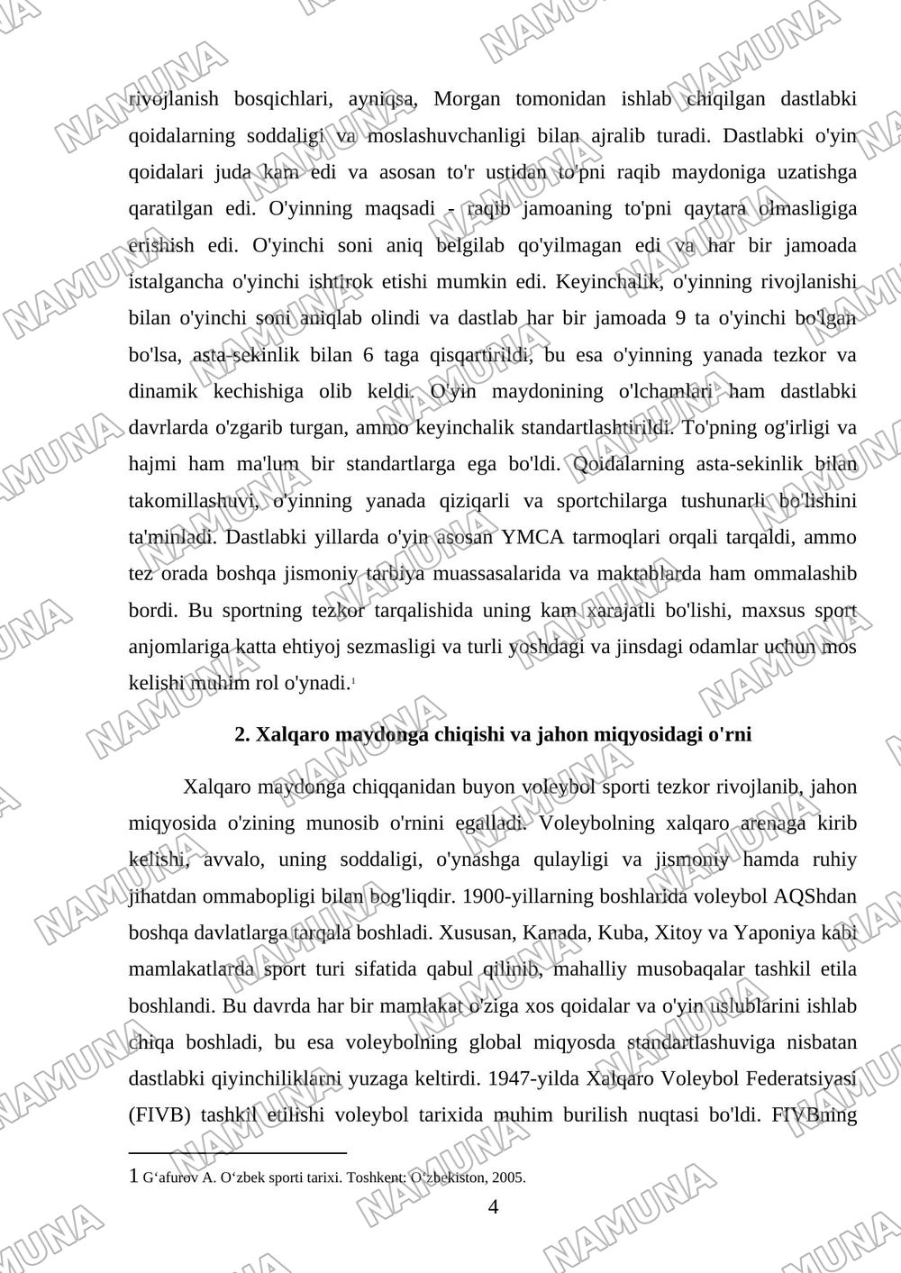 Valleybol sporti kelib chiqishi va uning tarixi — mustaqil ish, 4-varaq