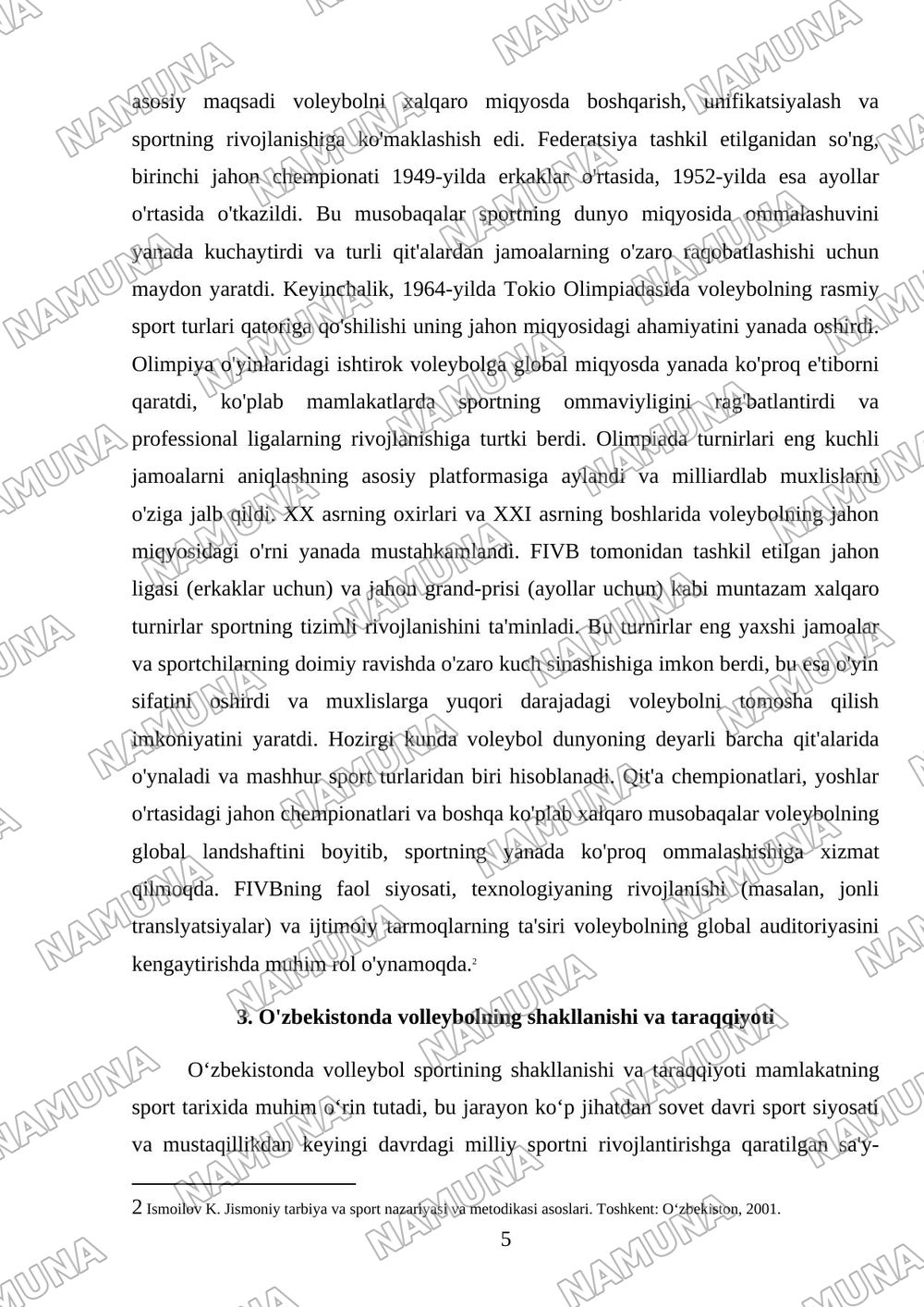 Valleybol sporti kelib chiqishi va uning tarixi — mustaqil ish, 5-varaq