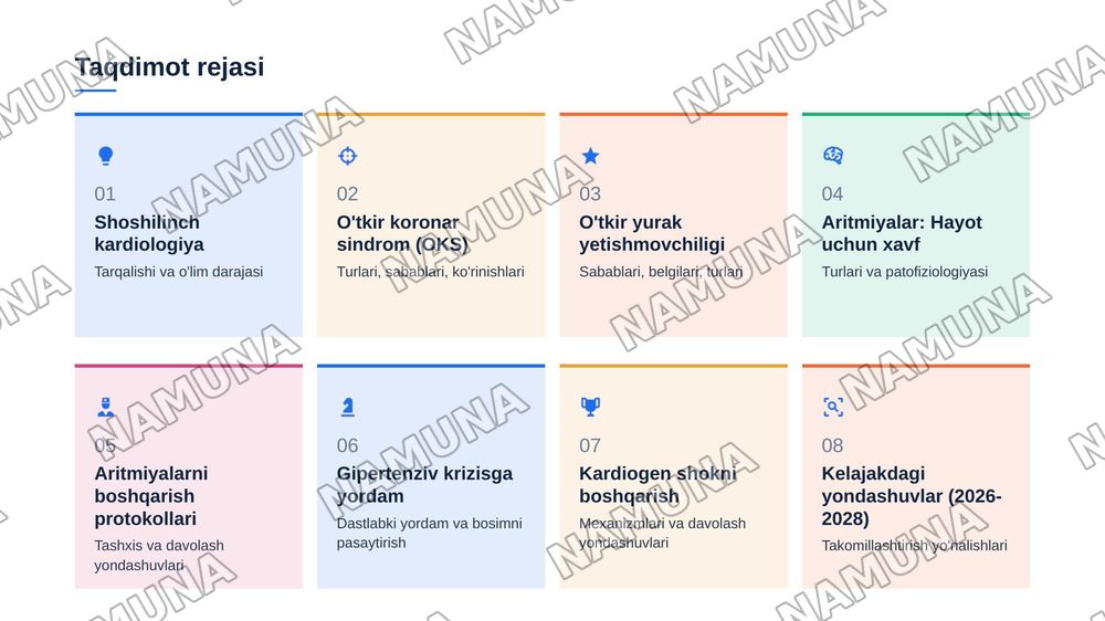Kardiologiyada shoshilinch tibbiy yordam talab qiluvchi holatlar — zamonaviy taqdimot, 2-slayd