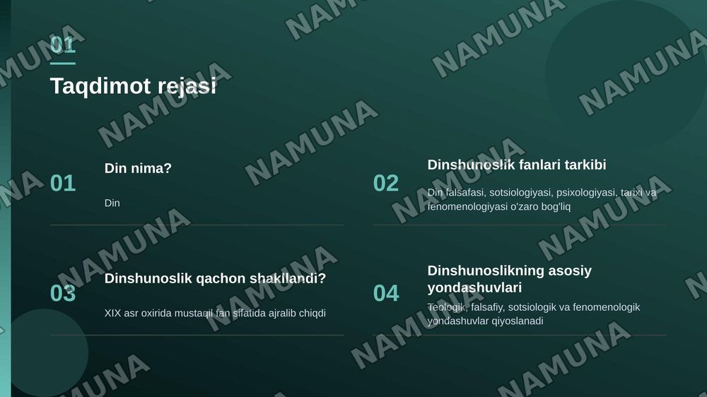 Dinshunoslik — zamonaviy taqdimot, 2-slayd