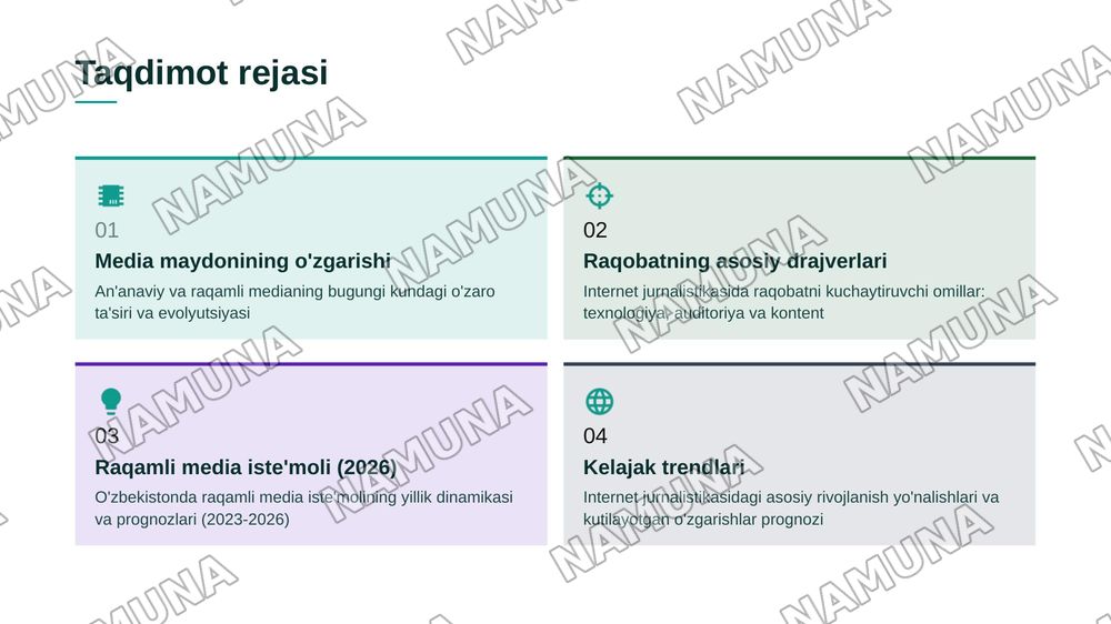 Media maydon tuzilishi va internet jurnalistikasida raqobat muhiti — zamonaviy taqdimot, 2-slayd