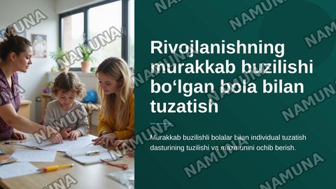 Rivojlanishning murakab buzulishi boʻlgan bola bilan tuzatish ishlarining individual dasturning mazmuni bilan tanishish — zamonaviy taqdimot