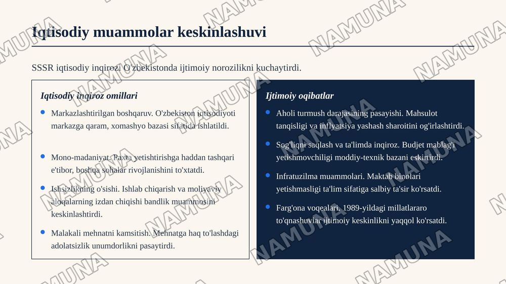 Mustaqilikka erishish arafasida O'zbekistondagi ijtimoiy-siyosiy jarayonlar — zamonaviy taqdimot, 6-slayd