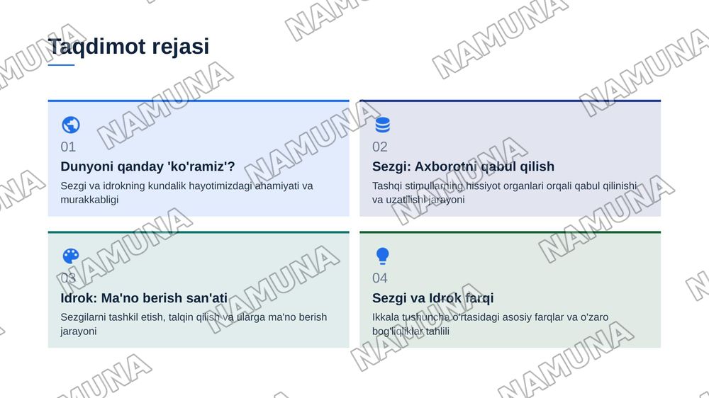 Sezgi va Idrok — zamonaviy taqdimot, 2-slayd