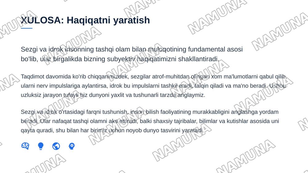 Sezgi va Idrok — zamonaviy taqdimot, 7-slayd