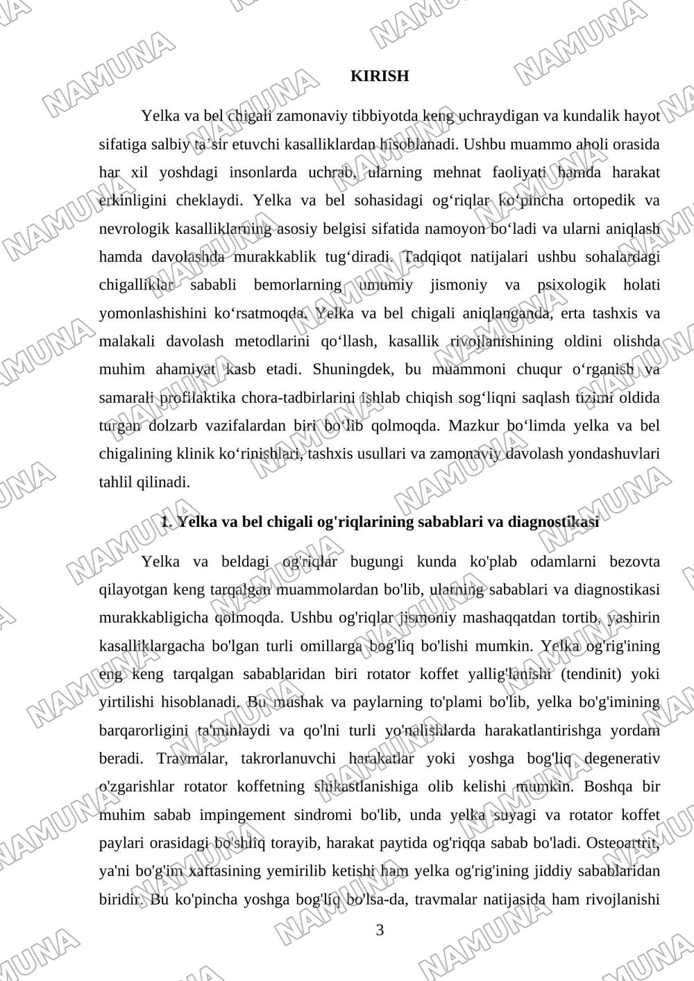 Yelka va bel chigali — mustaqil ish, 3-varaq