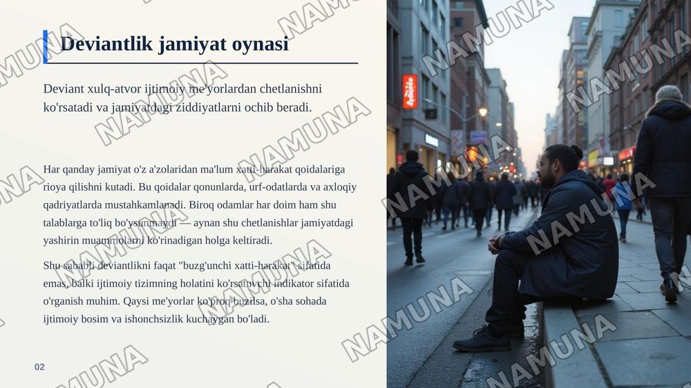 Destruktivlik va deviant xulq-atvor sotsiologiyasi — zamonaviy taqdimot, 3-slayd