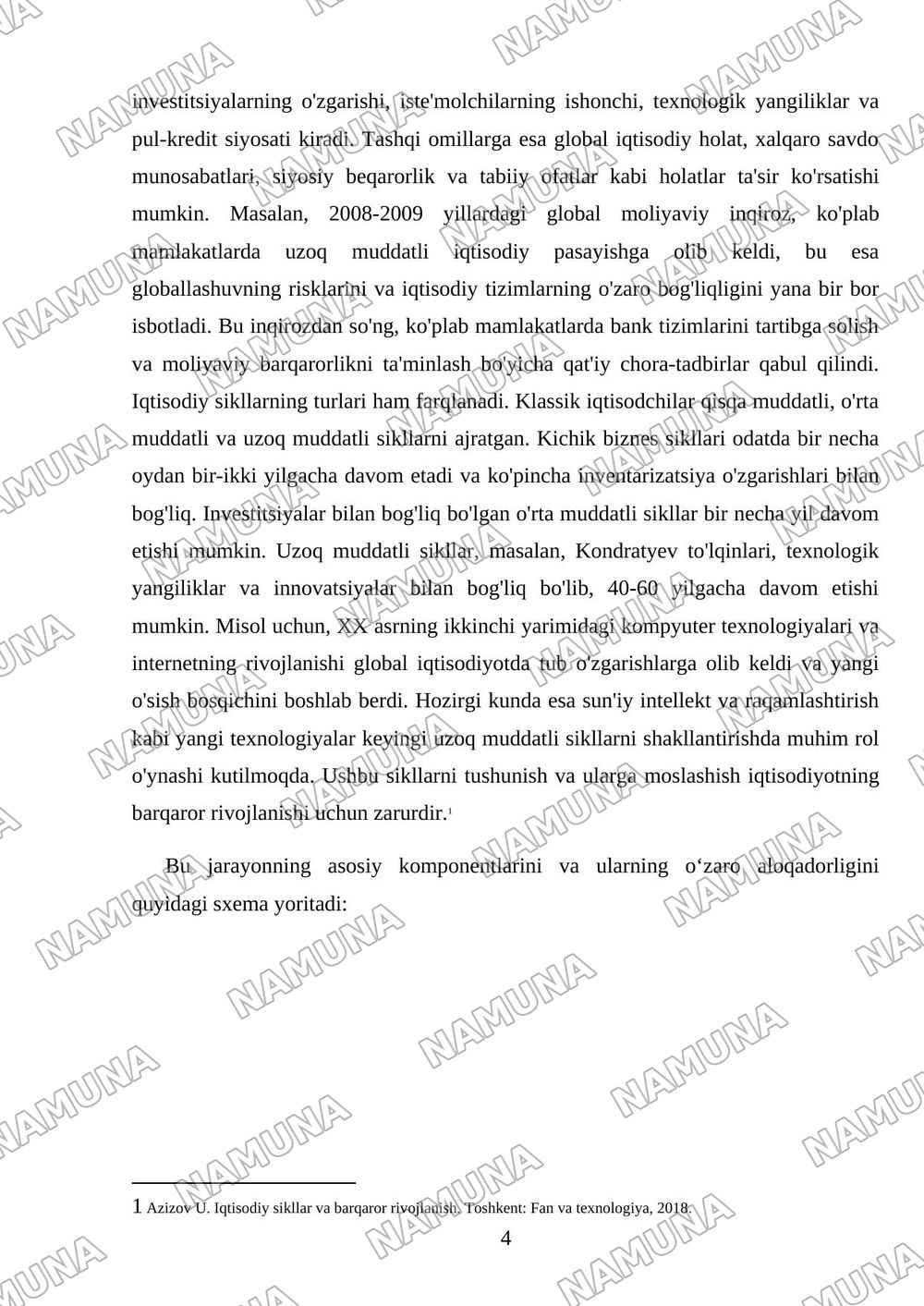 Iqtisodiy rivojlanishning sikilligi va iqtisodiy sikl nazariyalari — mustaqil ish, 4-varaq