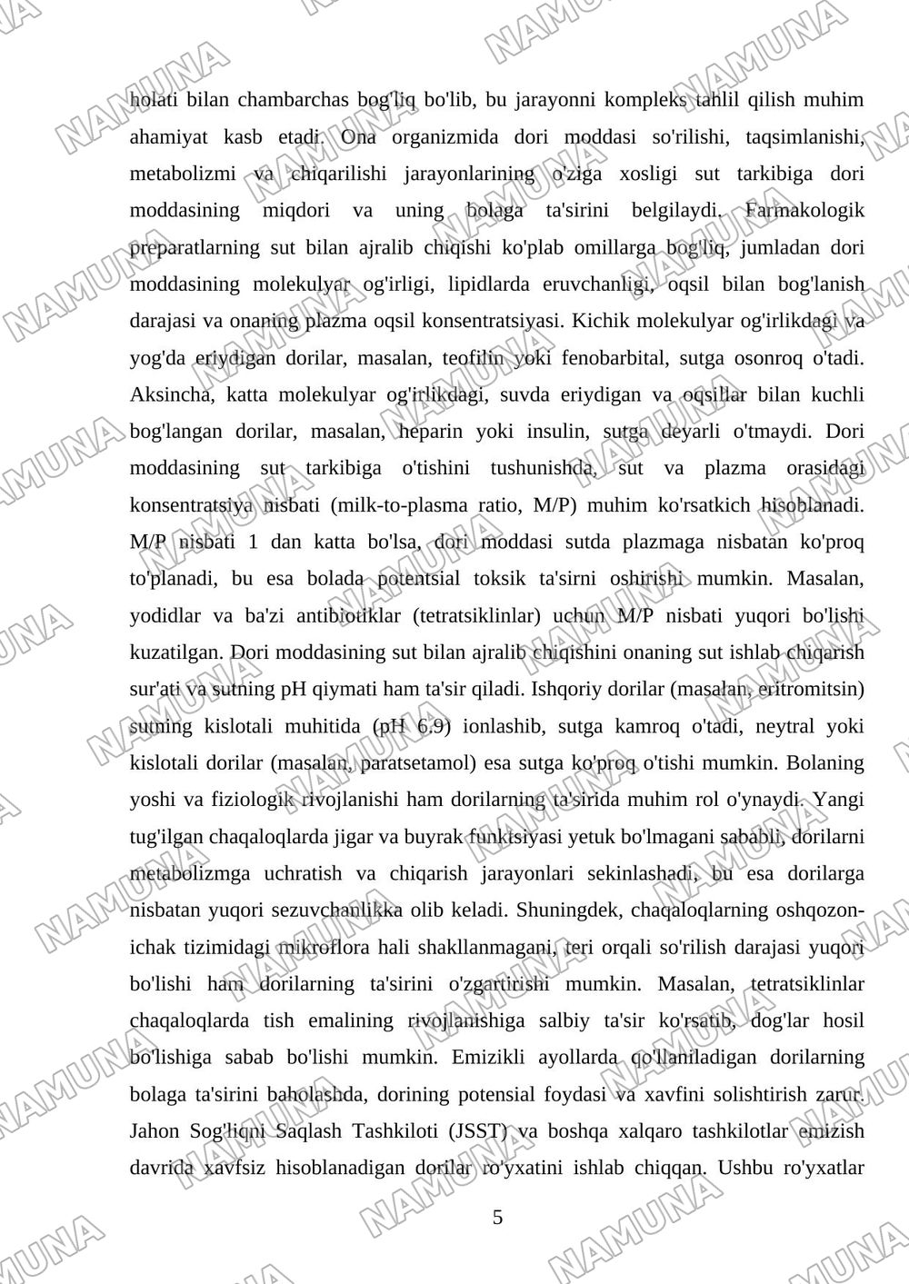Emizikli va homilador ayollarda dorilar kinetikasining o’ziga xosligi — referat, 5-varaq