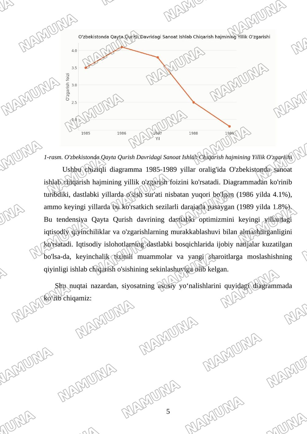 ‘qayta qurish’ siyosati va uning natijalari — mustaqil ish, 5-varaq