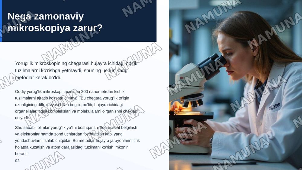 Svitapotik mikraskopiyanong zamonoaviy metodlari — zamonaviy taqdimot, 3-slayd