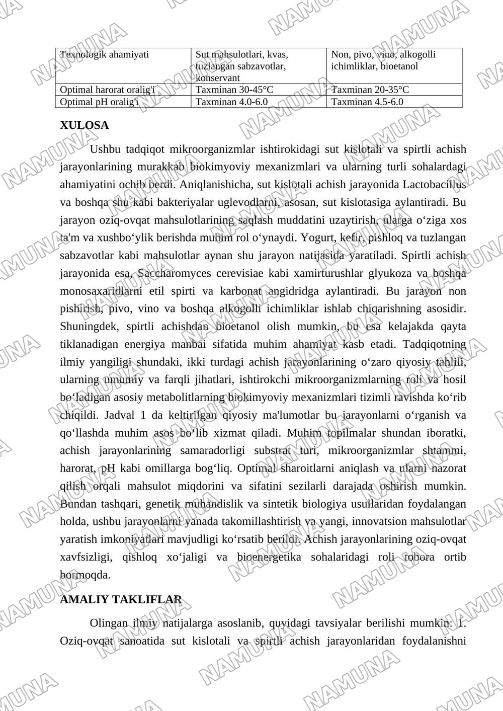 Mikroorganizmlar ishtirokida sut kislotali va spirtli achish jarayonlari — maqola, 6-varaq