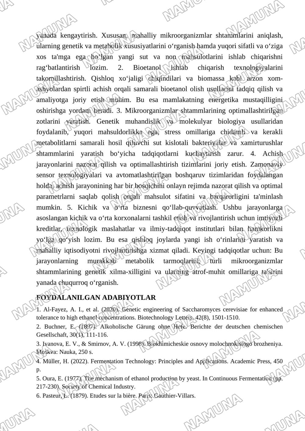 Mikroorganizmlar ishtirokida sut kislotali va spirtli achish jarayonlari — maqola, 7-varaq
