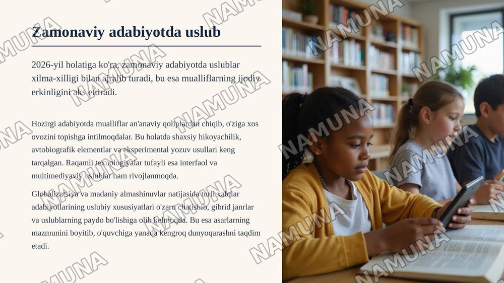 Badiiy uslub — zamonaviy taqdimot, 8-slayd