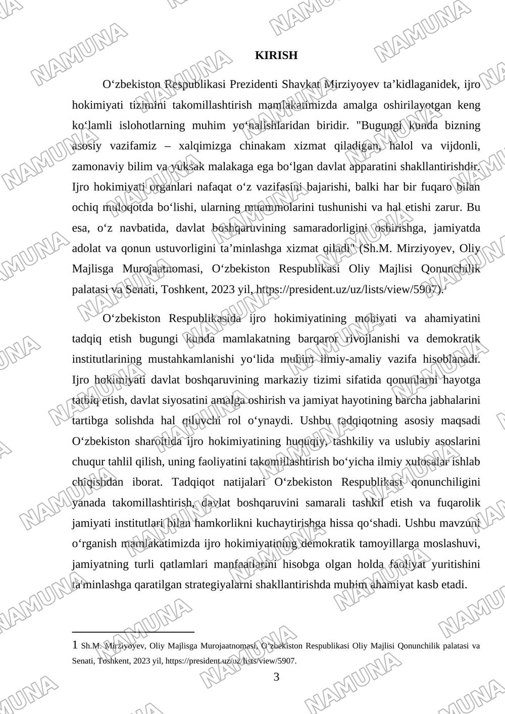 Oʻzbekiston respublikasida ijro hokimiyati — mustaqil ish, 3-varaq