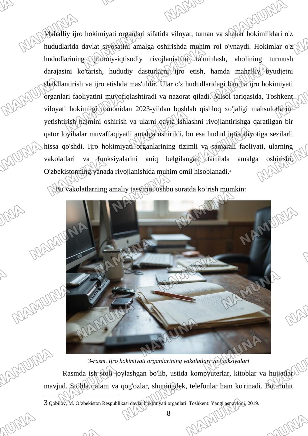 Oʻzbekiston respublikasida ijro hokimiyati — mustaqil ish, 8-varaq