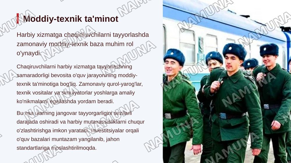 Chaqiruvchilarning harbiy xizmatga tayyorgarlik korishdagi kafolatlari — zamonaviy taqdimot, 7-slayd