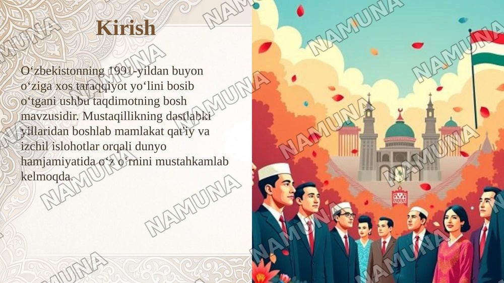 Oʻzbekistonning oʻziga xos istiqlol va taraqqiyot yoʻli — taqdimot, 3-slayd