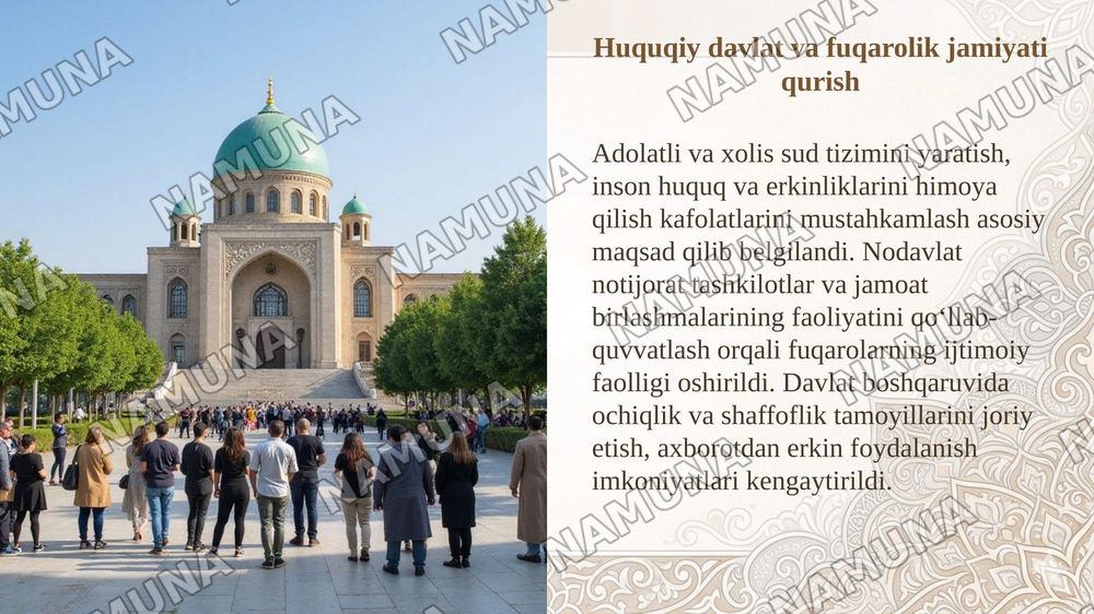 Oʻzbekistonning oʻziga xos istiqlol va taraqqiyot yoʻli — taqdimot, 7-slayd