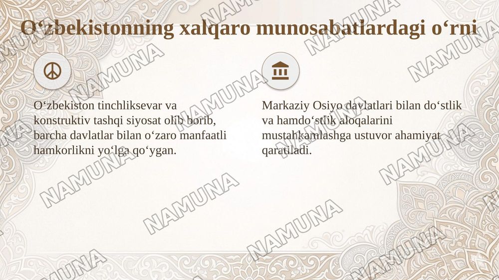 Oʻzbekistonning oʻziga xos istiqlol va taraqqiyot yoʻli — taqdimot, 8-slayd