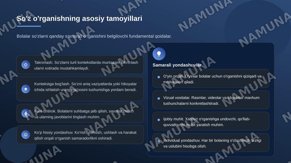 Bolalarga so'z ma'nosi tushuntirishning sodda usullari — zamonaviy taqdimot, 5-slayd