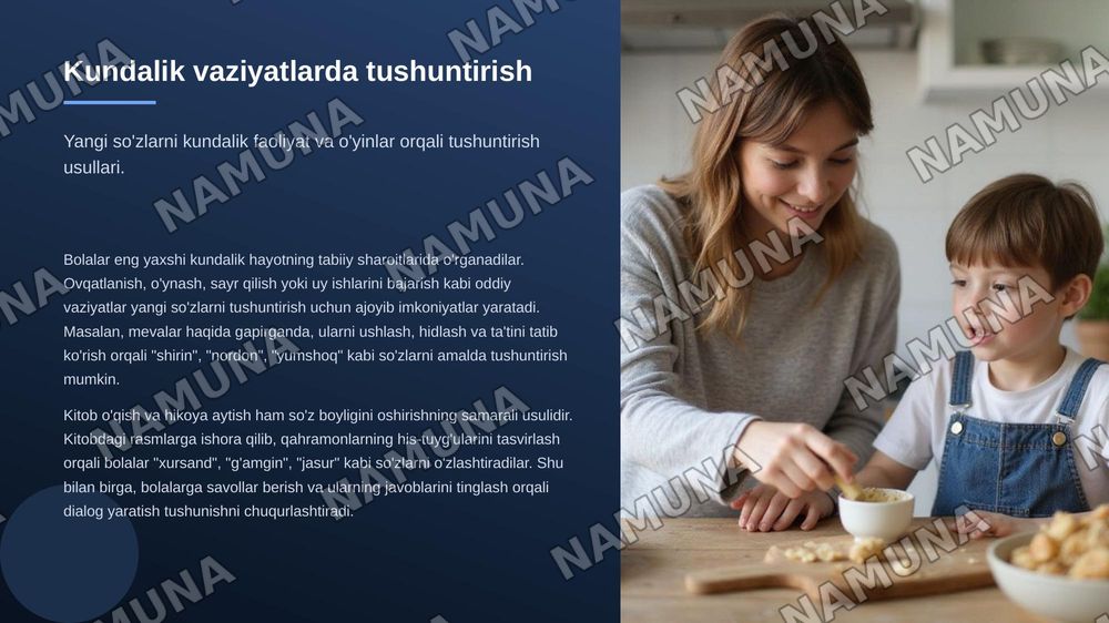Bolalarga so'z ma'nosi tushuntirishning sodda usullari — zamonaviy taqdimot, 6-slayd